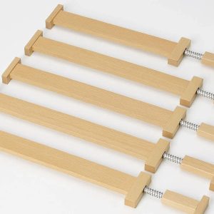 Spring Loaded Wood Drawer Dividers for Bedroom Dresser and Office Desk Organization Set of 8 Professional Storage Solutions